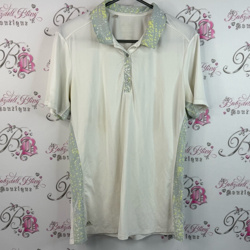 Adidas T-shirt polo climacool camouflage neon green White and Gray Polo Shirt